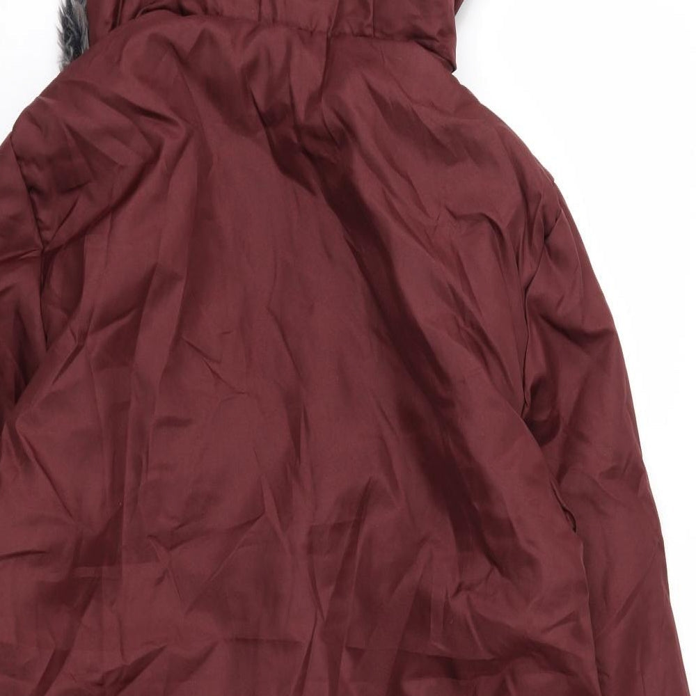 Anne De Lancay Womens Purple Parka Coat Size S
