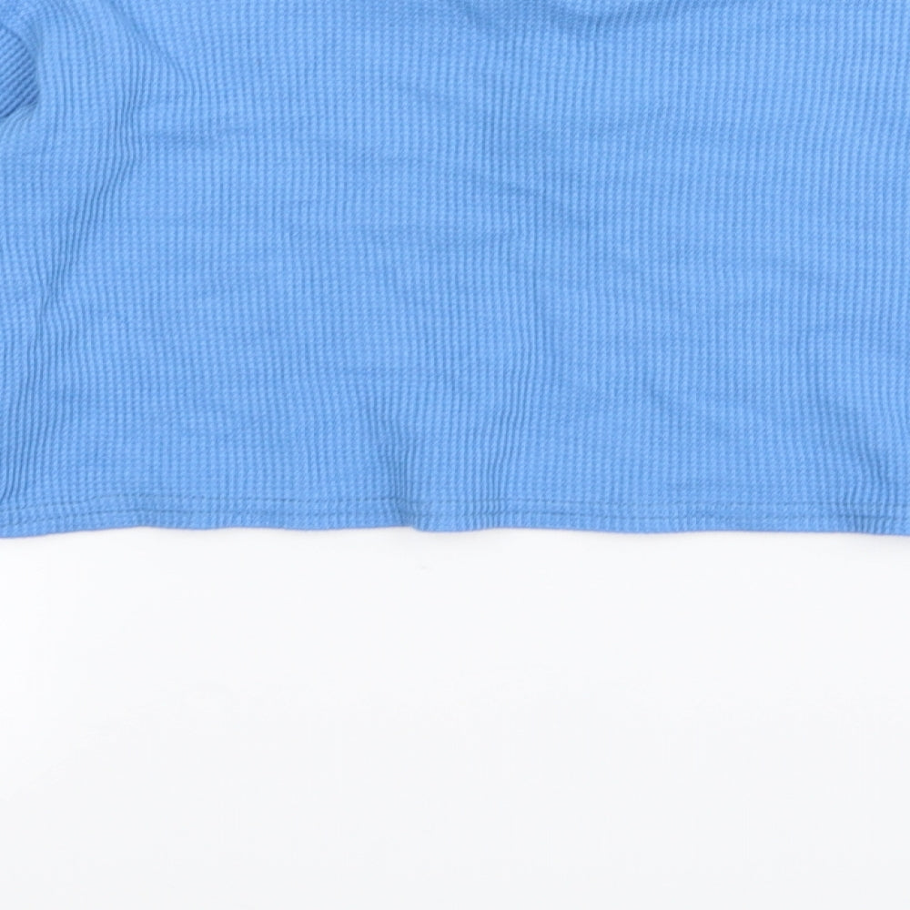 PLT Womens Blue Basic T-Shirt Size 6 - crop