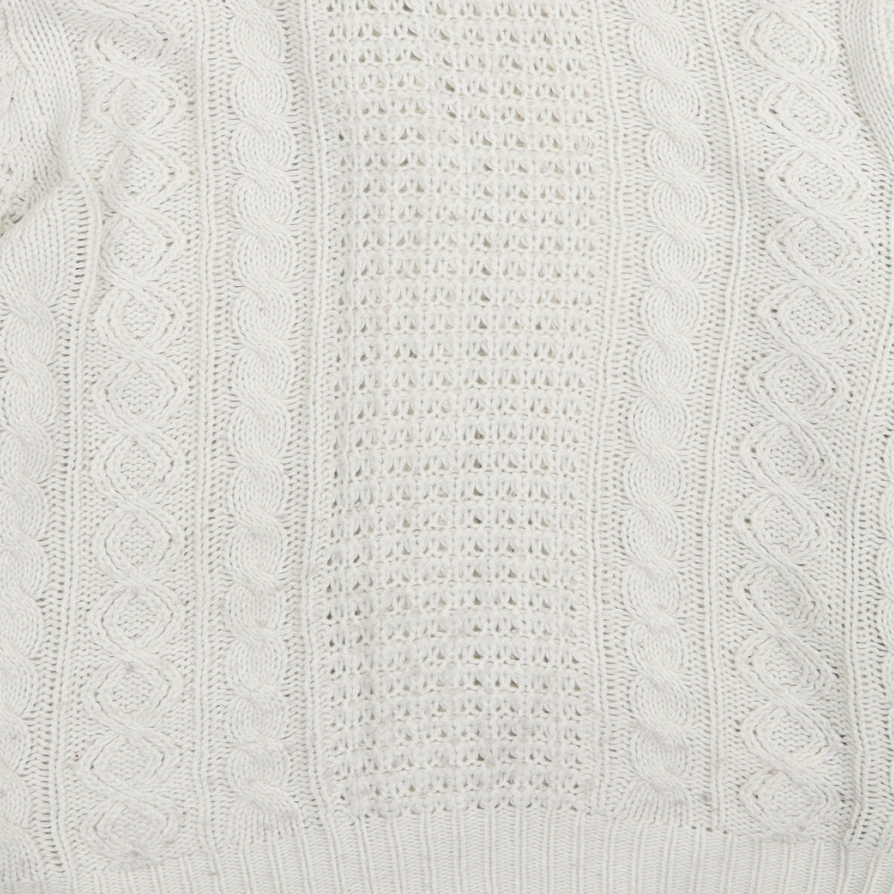 anne mccartney Womens White Cardigan Jumper Size S