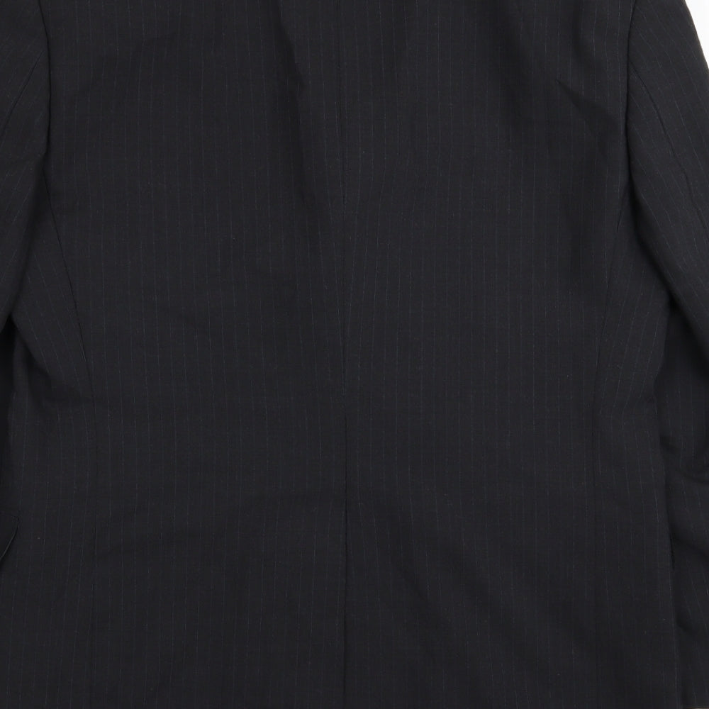 Marks & Spencer Mens Black Striped Jacket Blazer Size 38