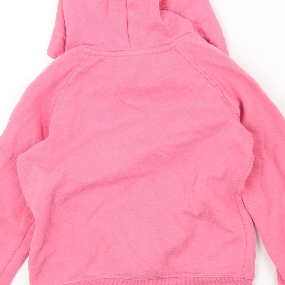 DECATHLON Girls Pink Colourblock Pullover Hoodie Size 6 Years