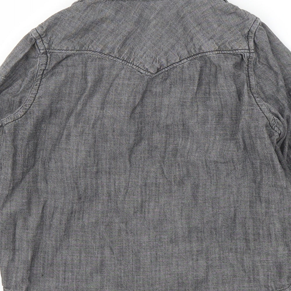 Gap Boys Grey Denim Basic Button-Up Size 24 Months