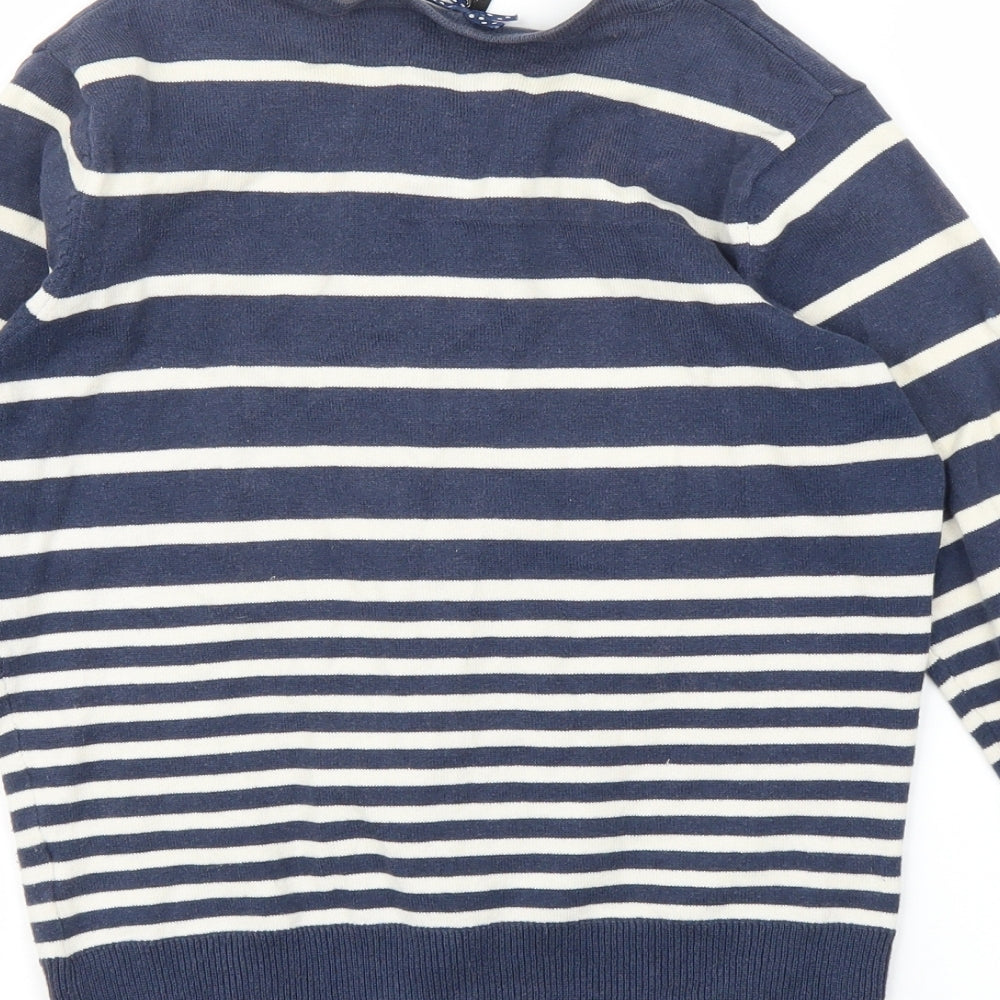 Primark Womens Blue Striped Cardigan Jumper Size 10