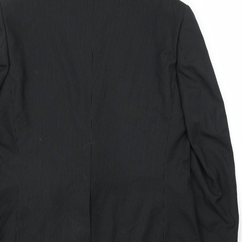 George Mens Black Striped Jacket Suit Jacket Size 40