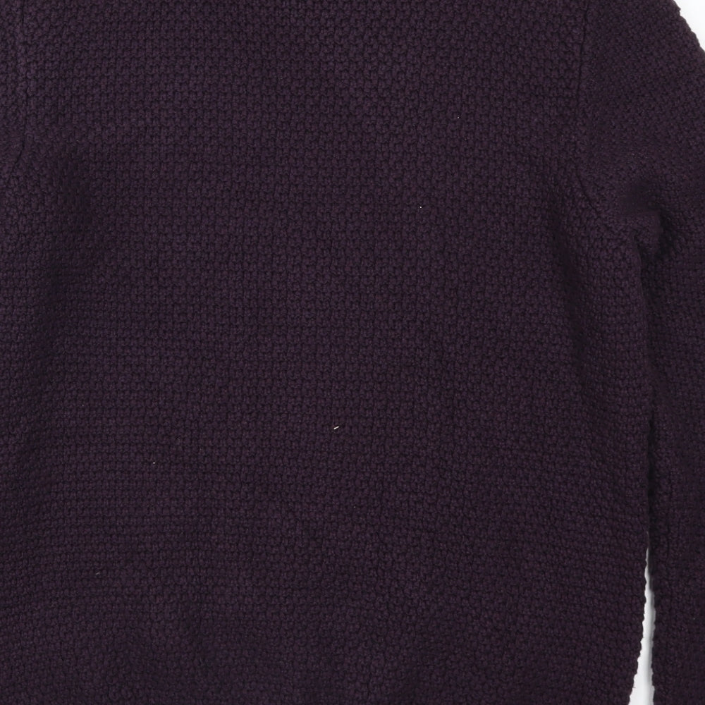 Topman Mens Purple Knit Pullover Jumper Size S