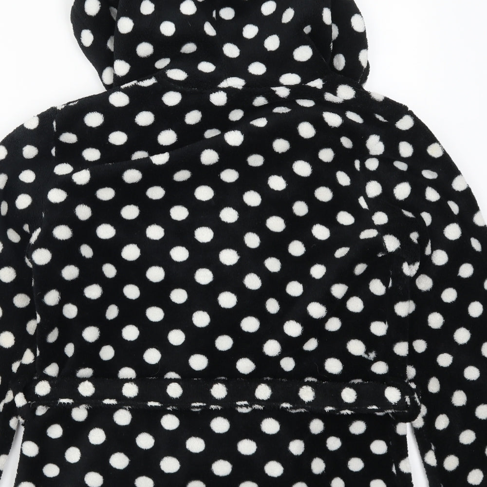 George Womens Black Polka Dot Kimono Robe Size S