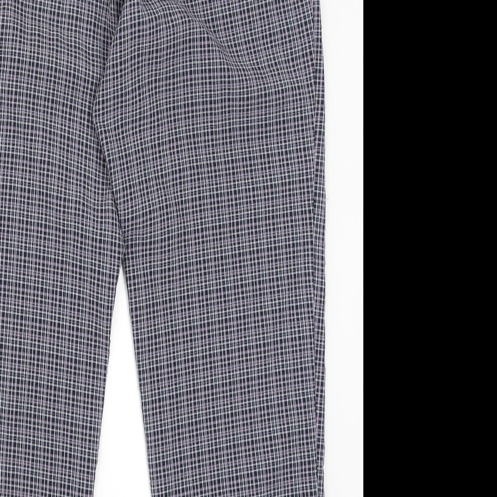 Marks and Spencer Womens Purple Check Trousers Size 16 L28 in