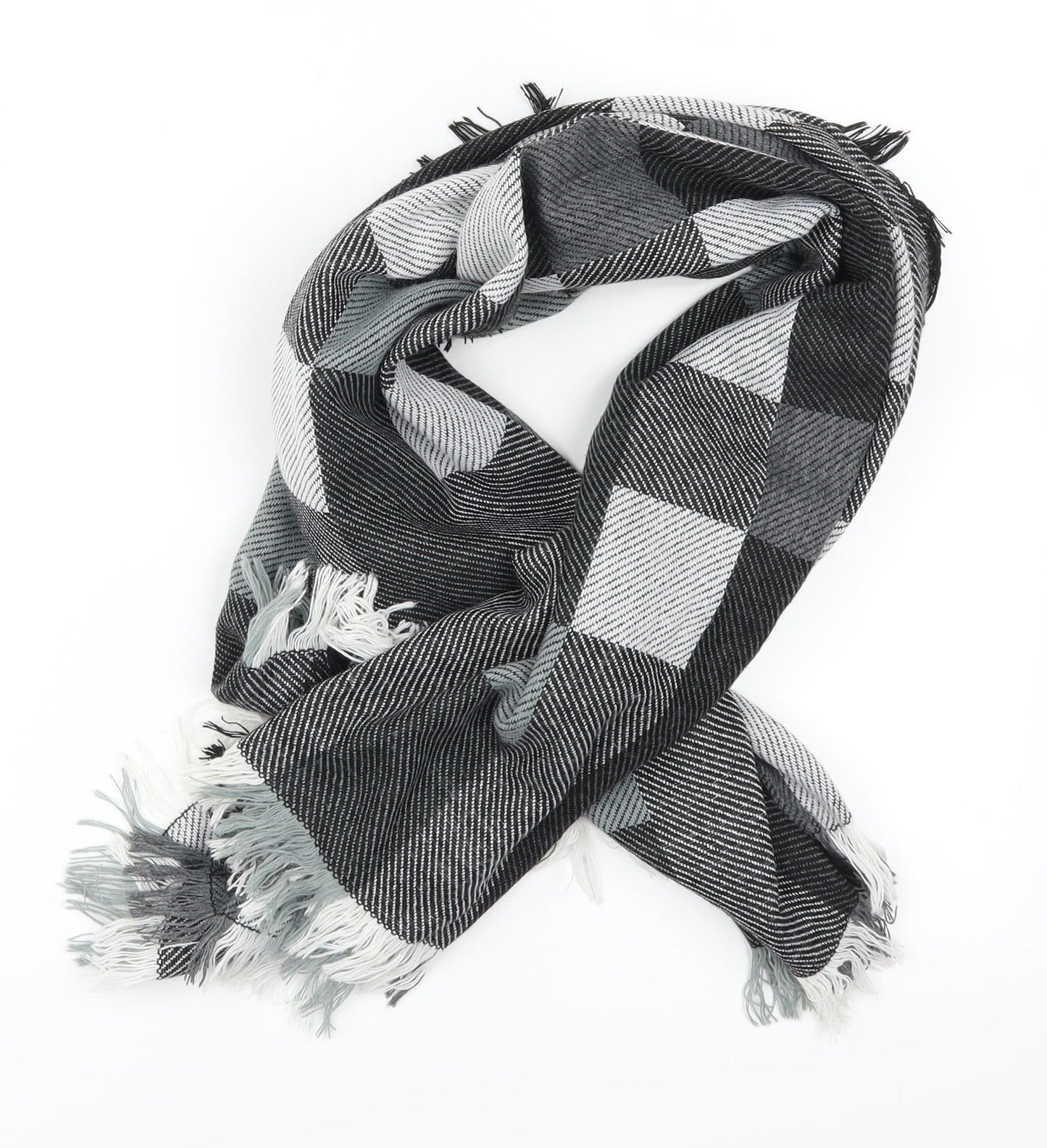 Preworn Womens Grey Check Scarf
