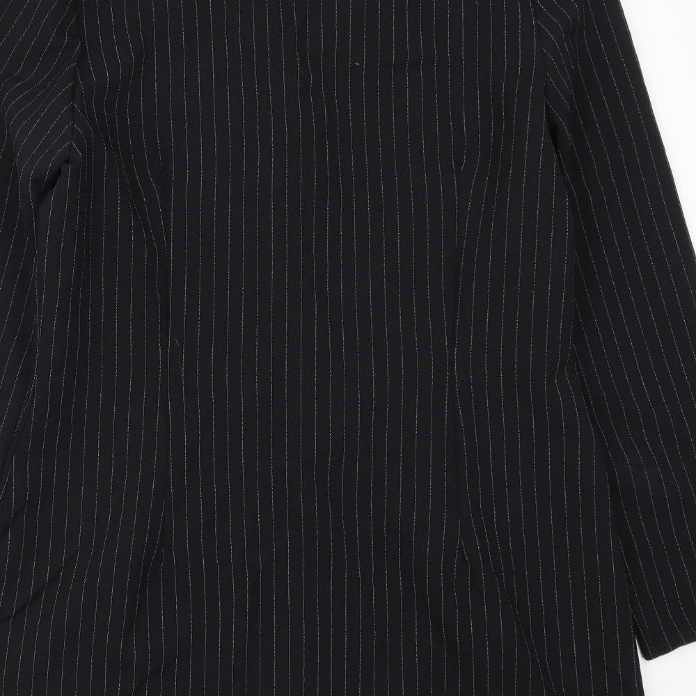 Select Womens Black Striped Jacket Blazer Size 14