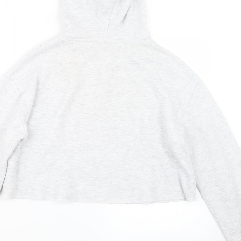 Topshop Womens Grey Pullover Hoodie Size 8 - Cropped