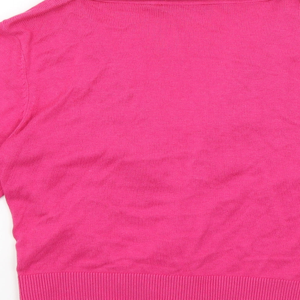 BHS Womens Pink Wrap Jumper Size 14