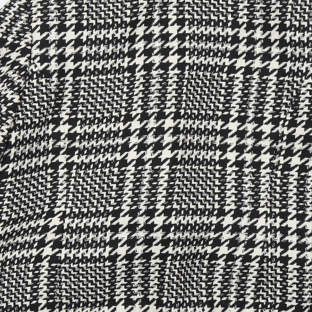 TU Womens Black Houndstooth Jacket Blazer Size 12