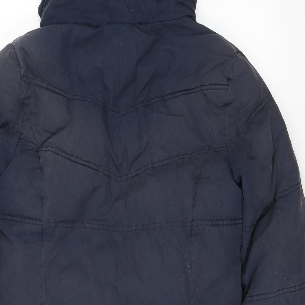Topshop Womens Blue Parka Coat Size 10