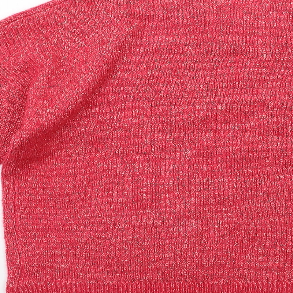Marks & Spencer Girls Pink Knit Pullover Jumper Size 12-13 Years