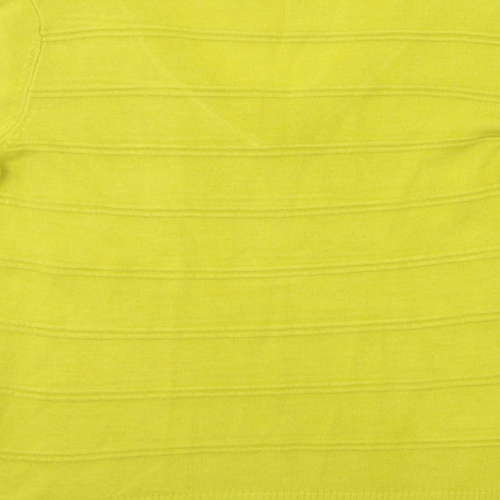 M&Co Womens Yellow Knit Pullover Jumper Size 12