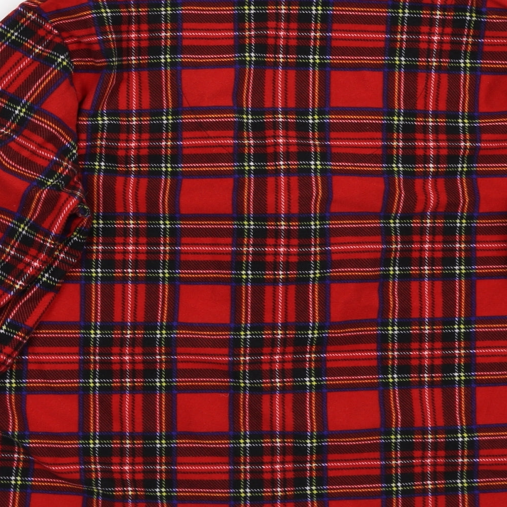 Foroever Womens Red Check Basic Button-Up Size L
