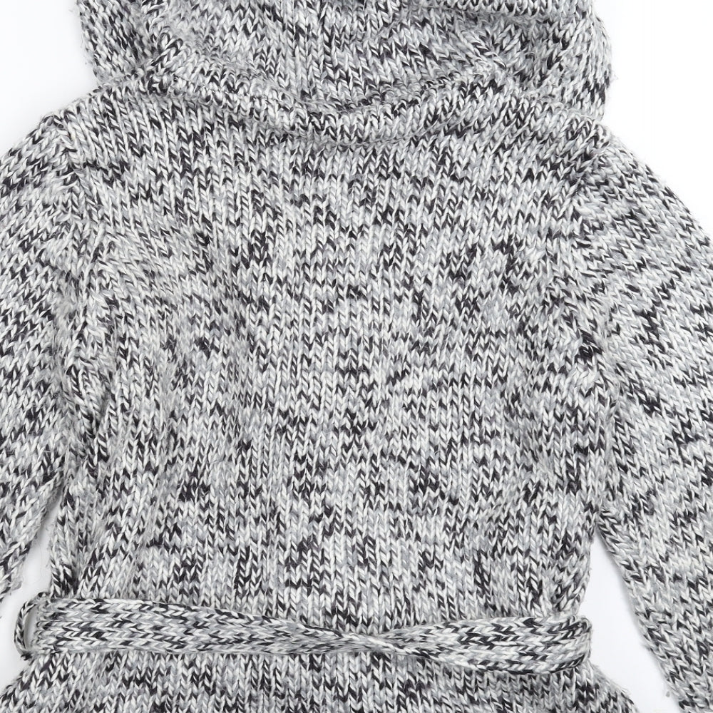 New Look Womens Grey Knit Jacket Coatigan Size 14