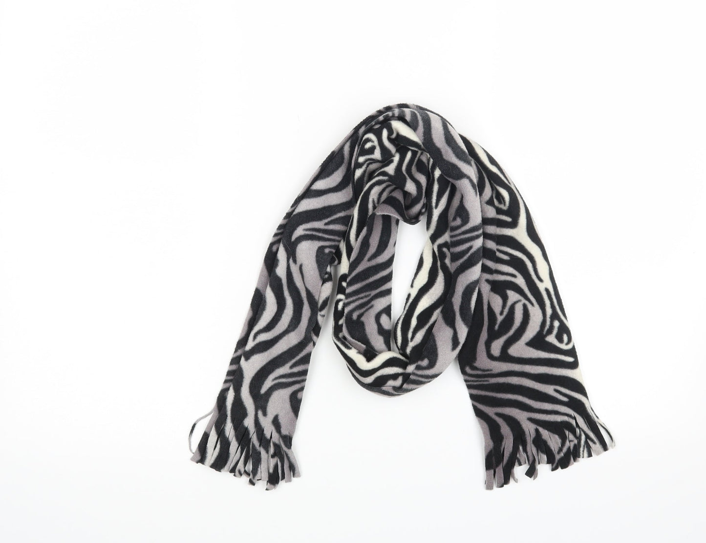 Preworn Womens Grey Animal Print Fleece Scarf