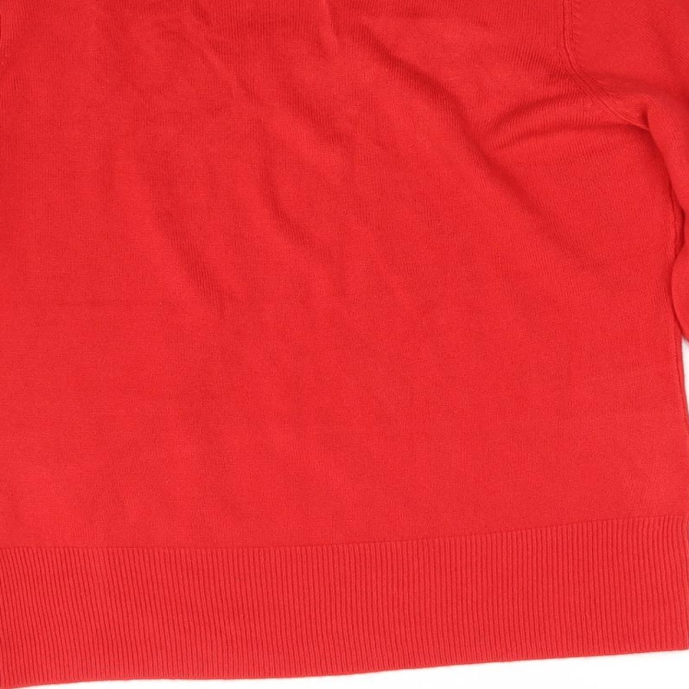 George Womens Red Knit Pullover Jumper Size 14