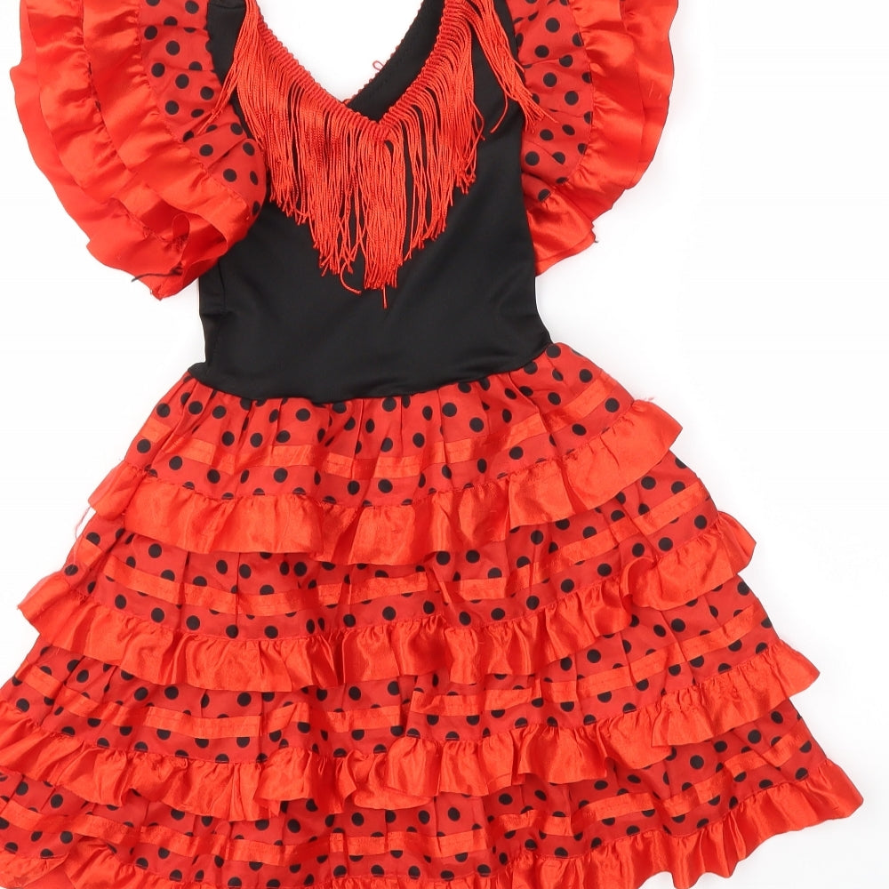 Preworn Girls Red Polka Dot Ball Gown Size 2 Years