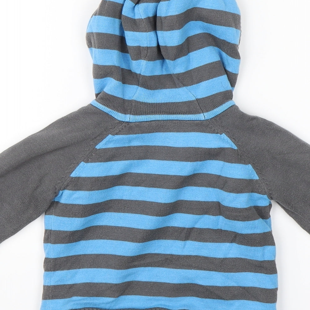 TU Baby Blue Striped Full Zip Jumper Size 6-9 Months