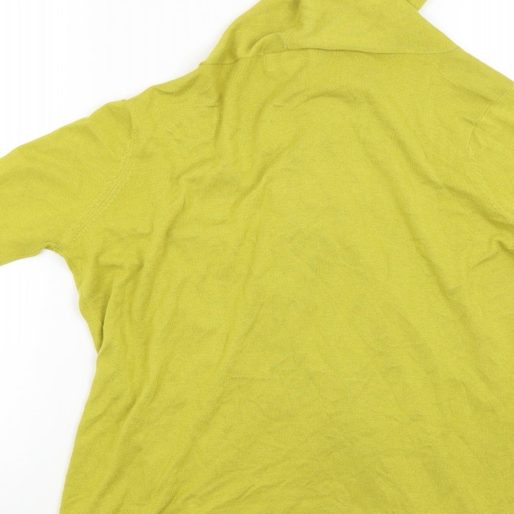 Linea Womens Yellow Basic Blouse Size L