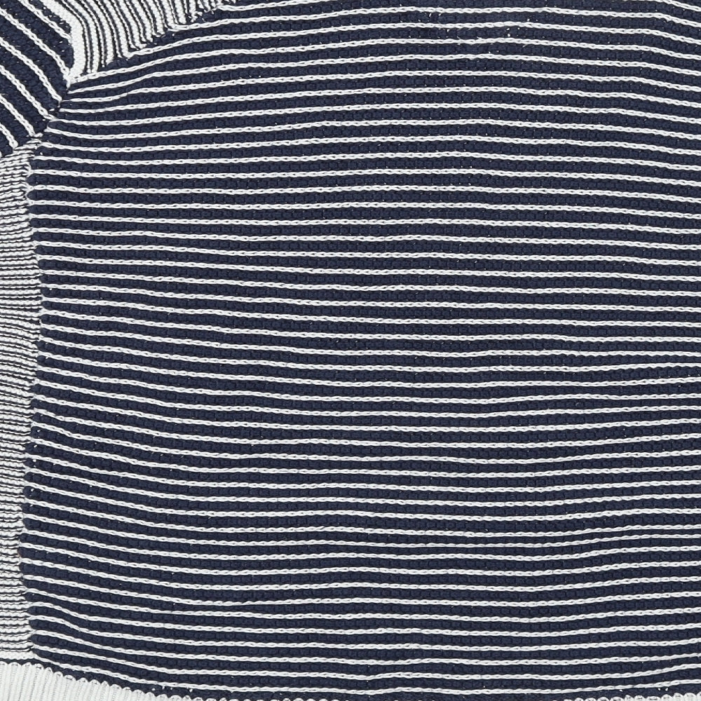 Hilfiger Mens Blue Striped Pullover Jumper Size XL