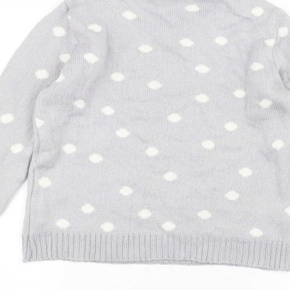 New Look Womens Grey Knit Pullover Jumper Size 8 - Bear