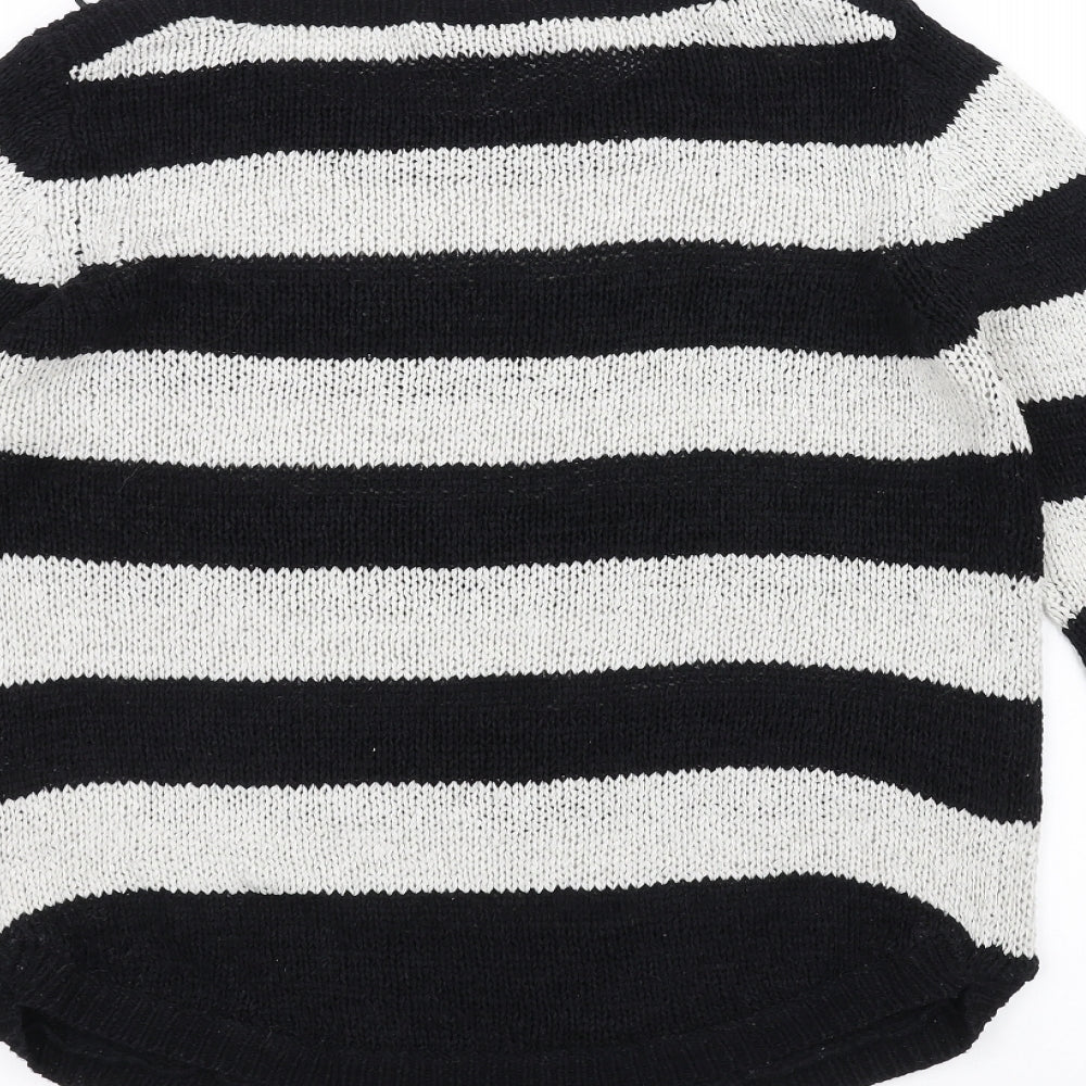 Wallis Womens White Striped Knit Pullover Jumper Size S