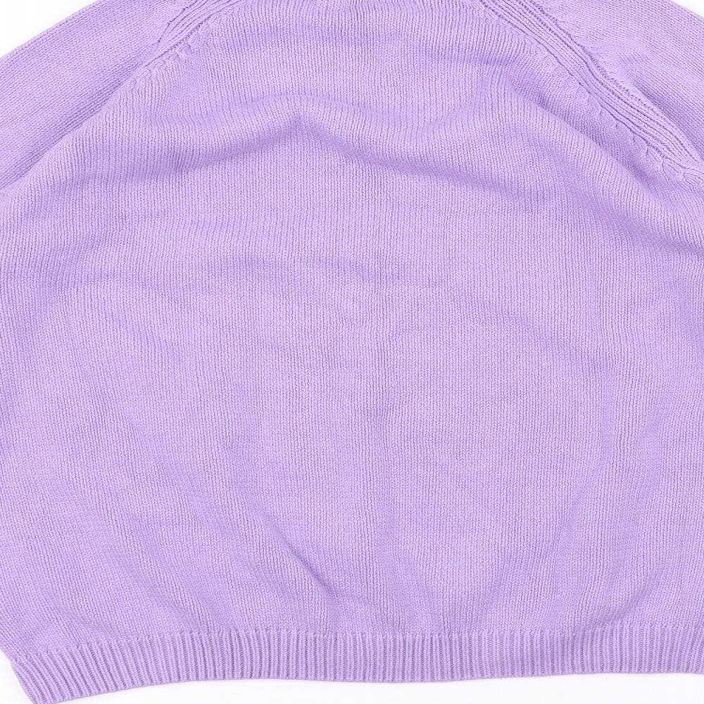 ISLE Womens Purple Knit Pullover Jumper Size S