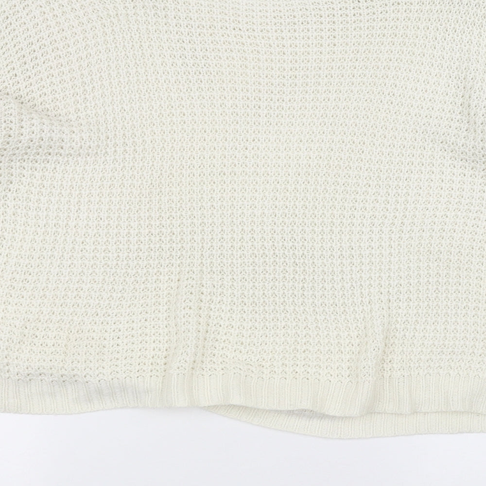 Missguided Womens White Knit Pullover Jumper Size 14