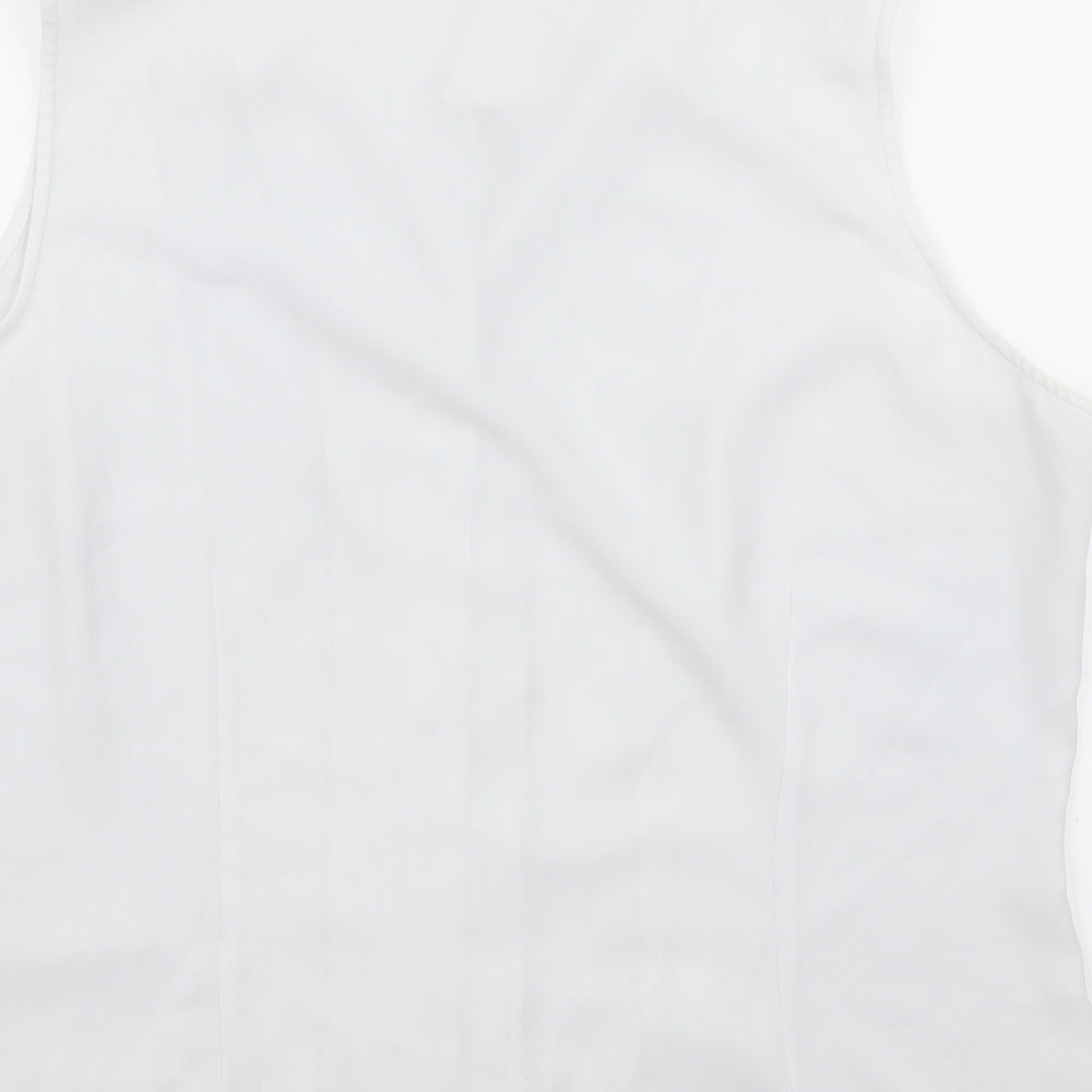 Anne Brooks Womens White Basic Button-Up Size 14