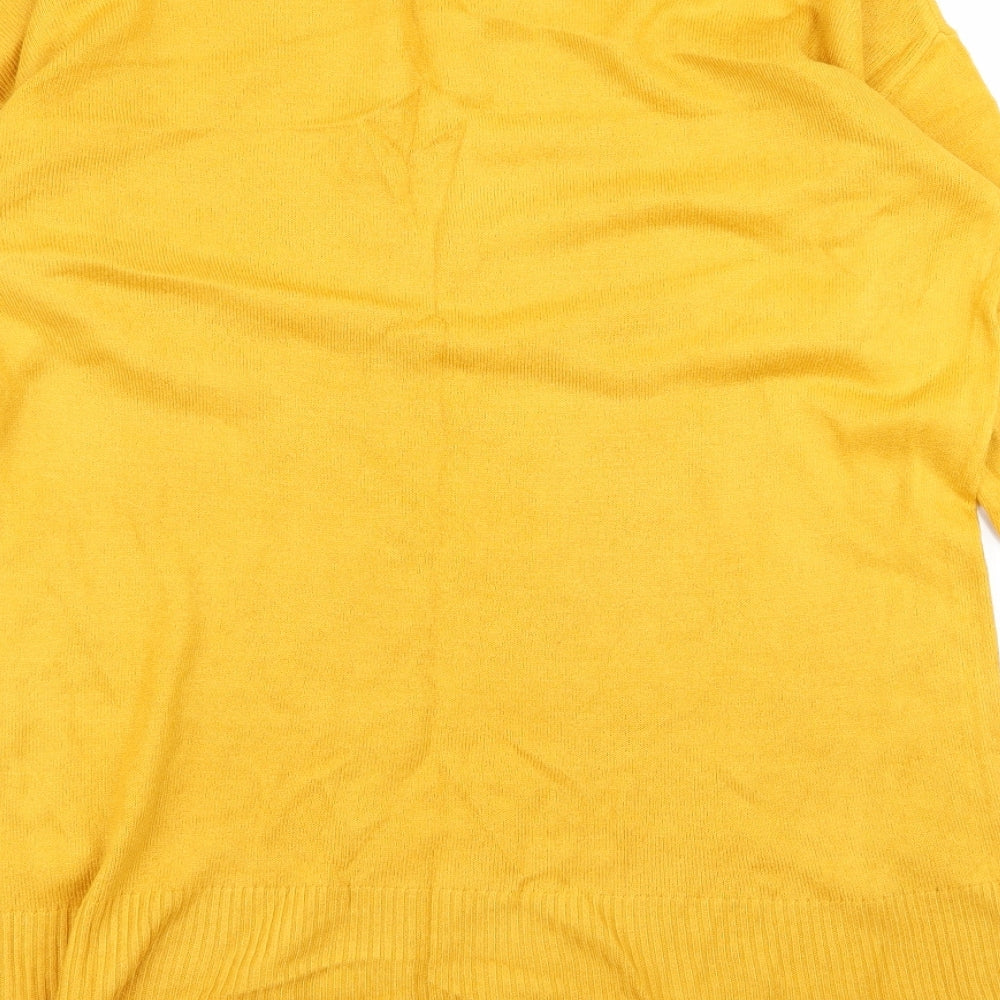 New Look Womens Yellow Cardigan Jumper Size 6