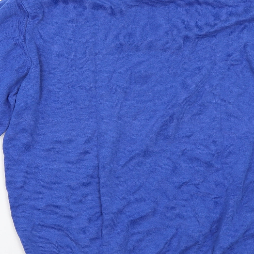 Isac Mens Blue Knit Pullover Jumper Size M
