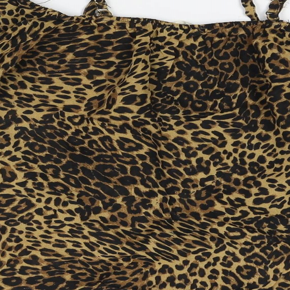 River Island Womens Orange Animal Print Basic Blouse Size 10