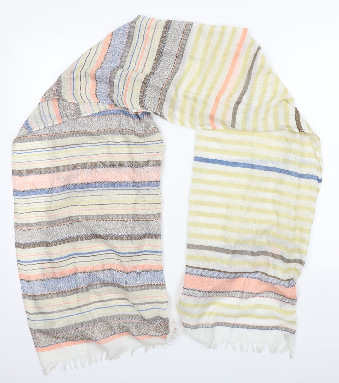 Preworn Womens Multicoloured Striped Scarf