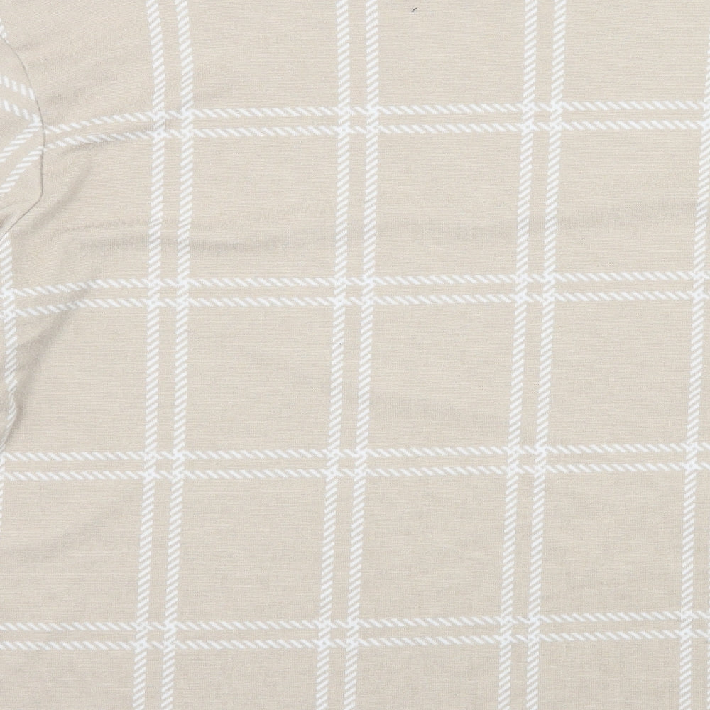 Marks & Spencer Womens Beige Check Basic T-Shirt Size 12