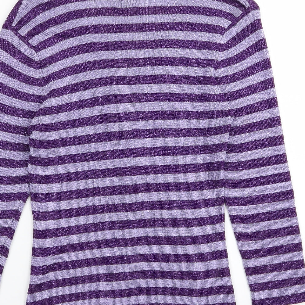 Debenhams Womens Multicoloured Striped Basic T-Shirt Size 12
