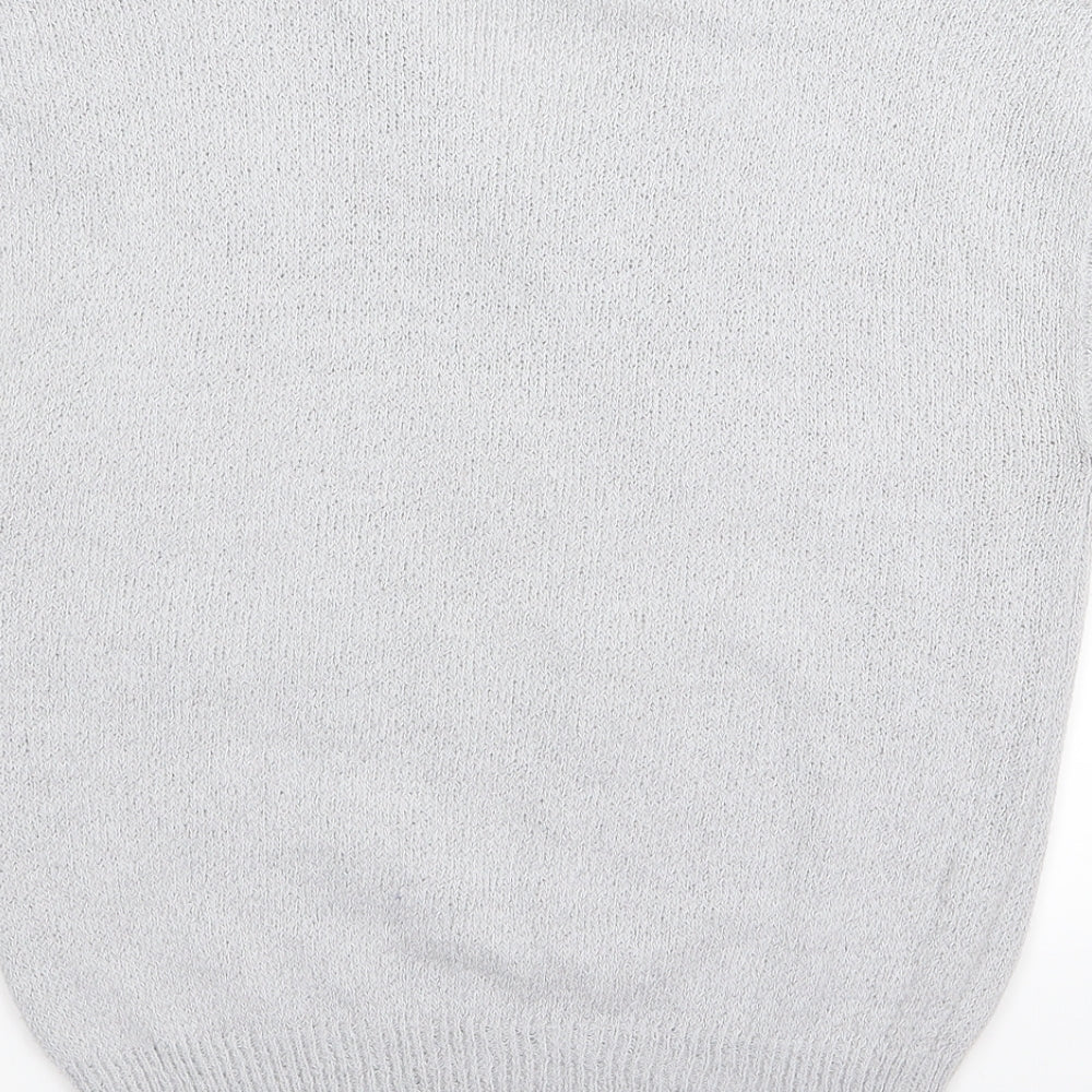 nicolucci Womens Grey Floral Pullover Jumper Size S