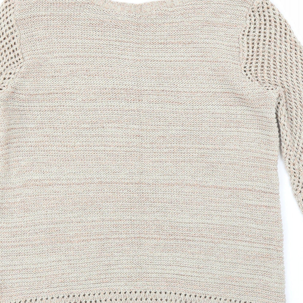 Peacocks Womens Beige Pullover Jumper Size 8