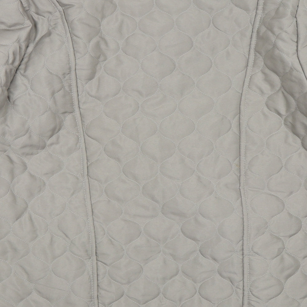 Gabriella Vicenga Womens Grey Quilted Coat Size 10