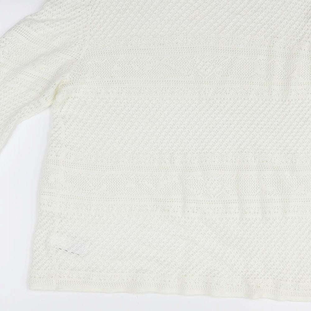 NEXT Womens White Pullover Jumper Size 16