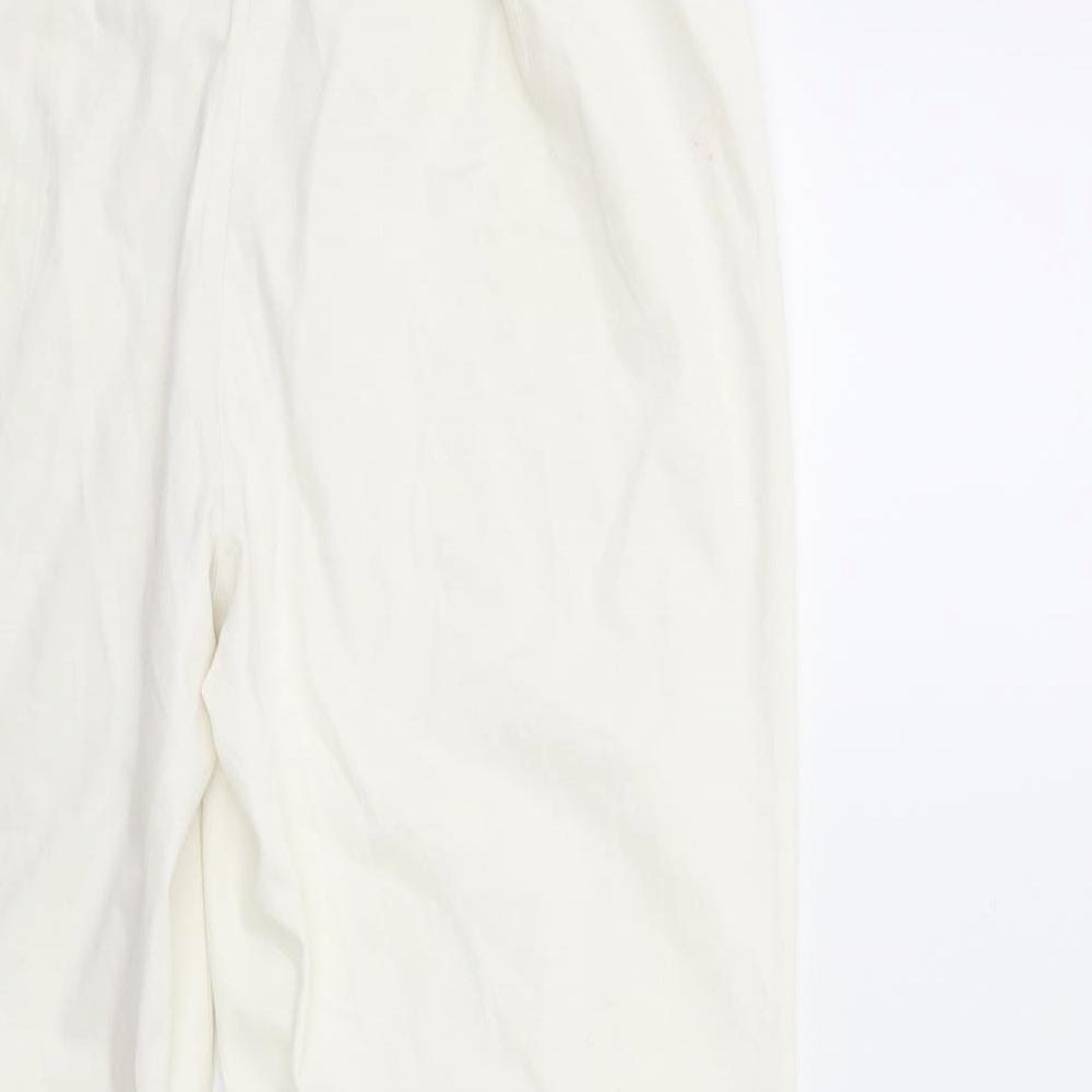 Marks and Spencer Womens White Cropped Trousers Size 32 in L22 in