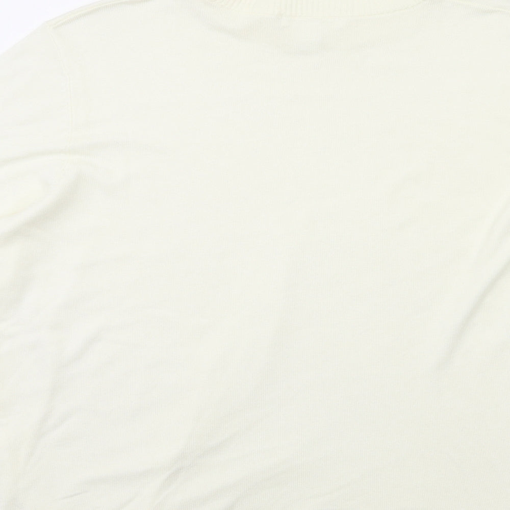 H&M Womens White Knit Pullover Jumper Size M