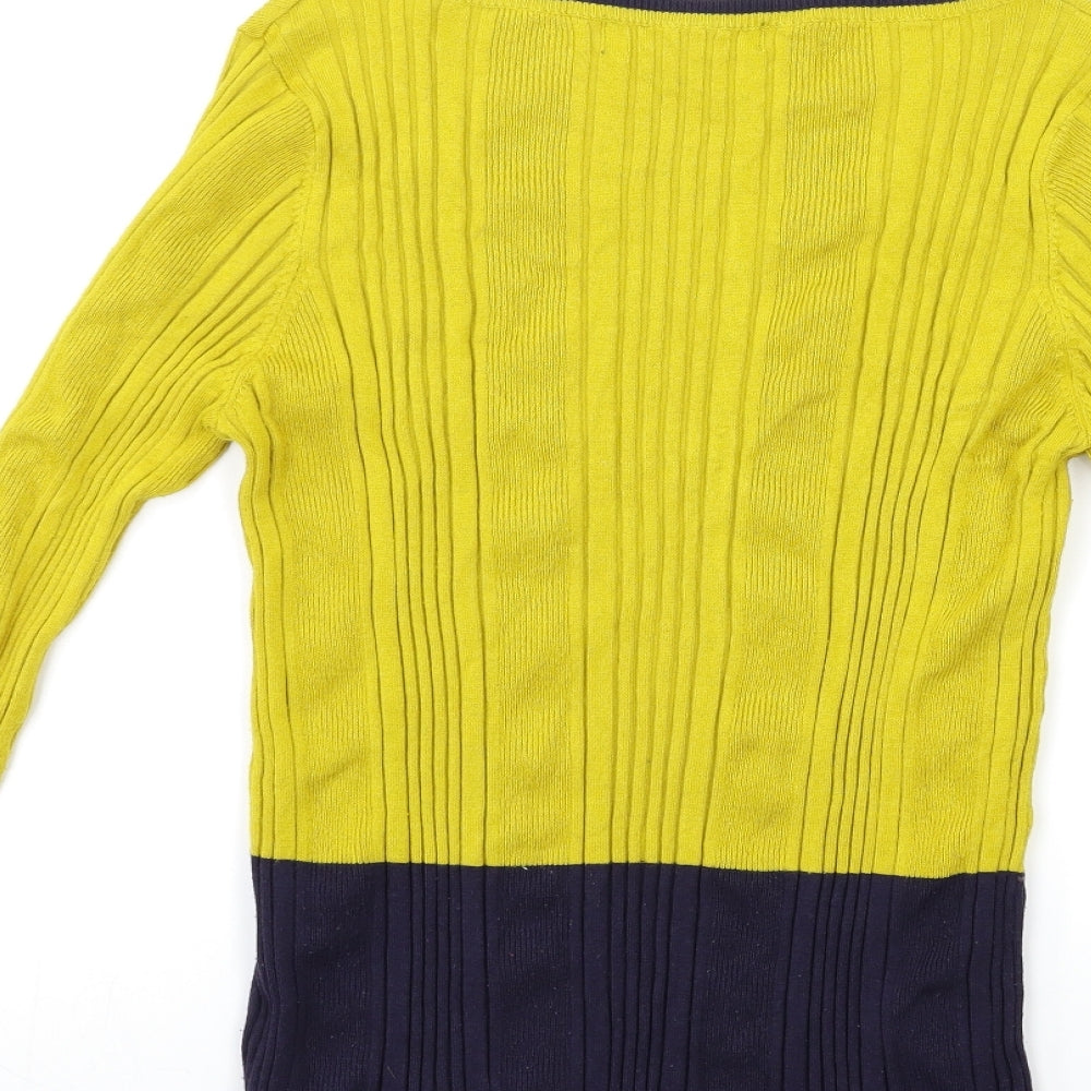 Marks & Spencer Womens Yellow Knit Pullover Jumper Size 16