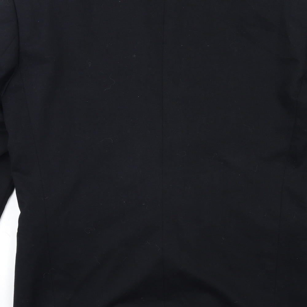 Preworn Mens Black Jacket Suit Jacket Size 38