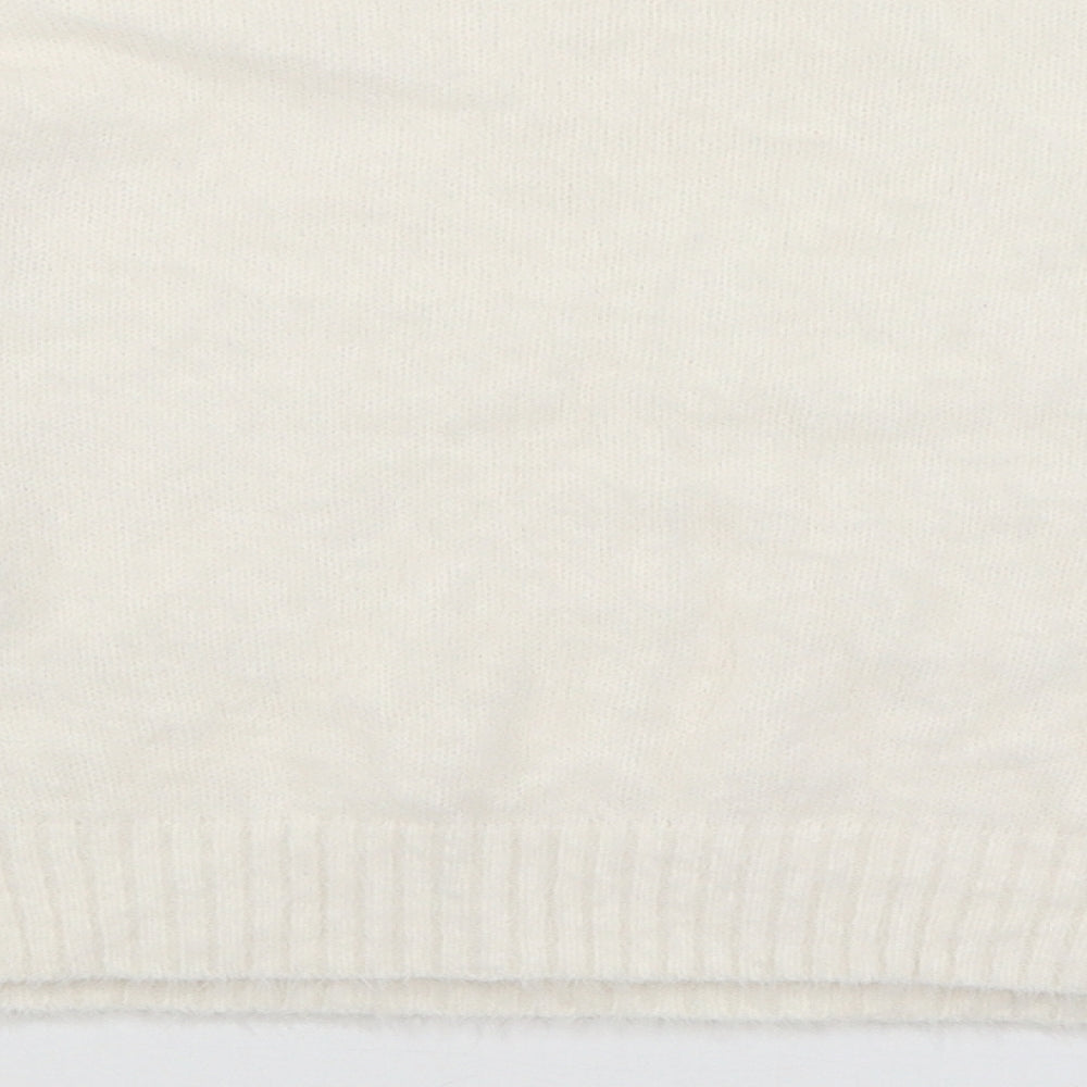 New Look Womens White Pullover Jumper Size S