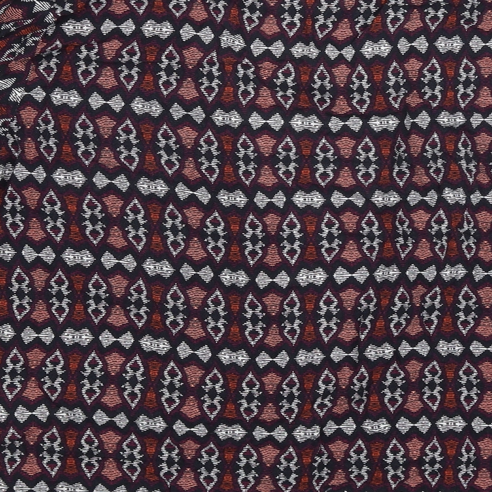 New Look Womens Red Geometric Wrap Jumper Size 12