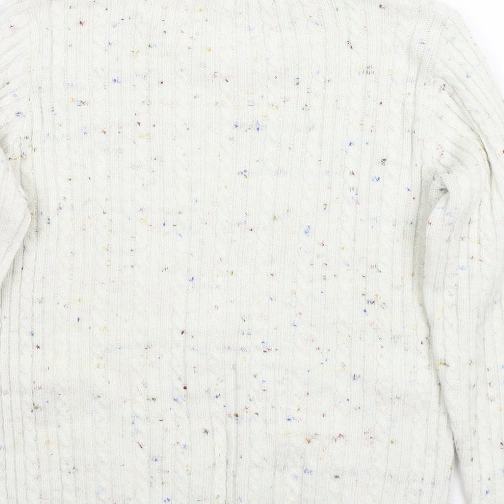 Monique Womens White Pullover Jumper Size M
