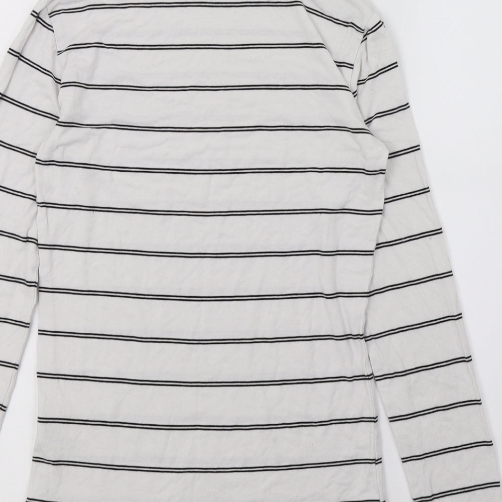 Dotti Womens White Striped Jersey Basic T-Shirt Size XS